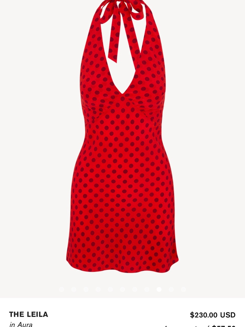 Realisation Par Red Polka Dot Halter Mini Dress